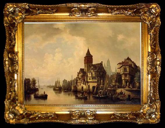 framed  unknow artist European city landscape, street landsacpe, construction, frontstore, building and architecture. 114, ta009-2
